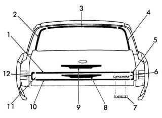 13435-13636-13835 Station Wagon Rear Body Moldings