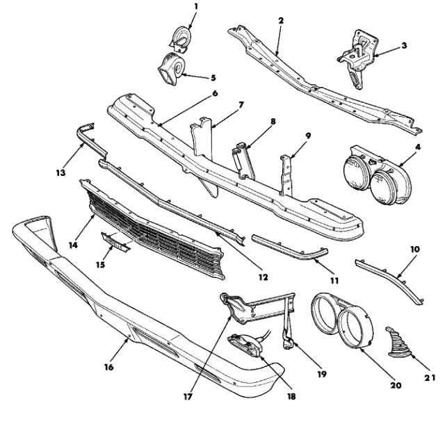 Grille Exploded View