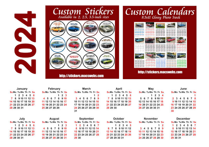 Custom Calendars & Stickers