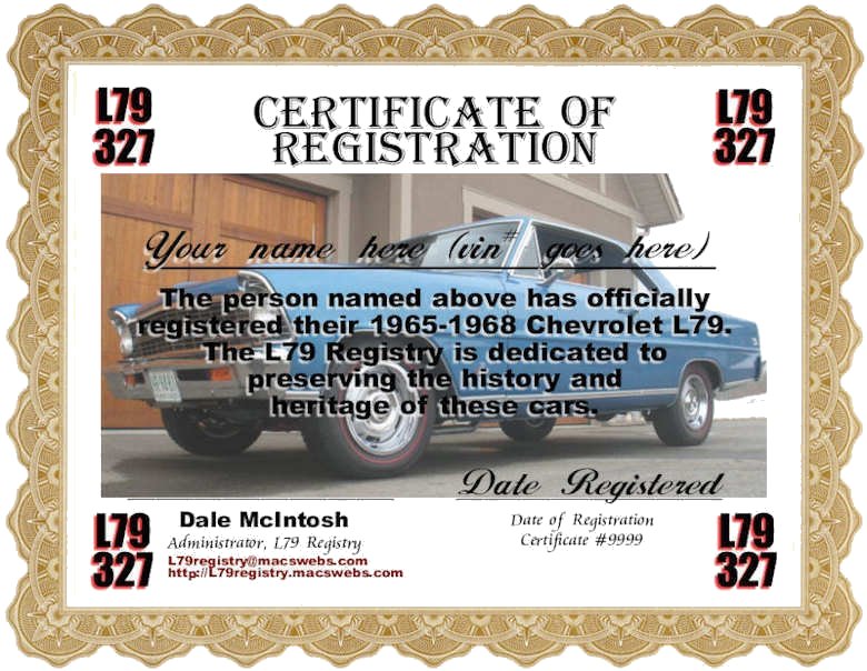 L79 Registry Certificate