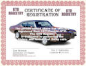 Custom Certificate of Registration