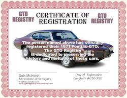    GTO  REGISTRY- All Rights Reserved