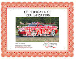Custom SSR Certificate of Registration